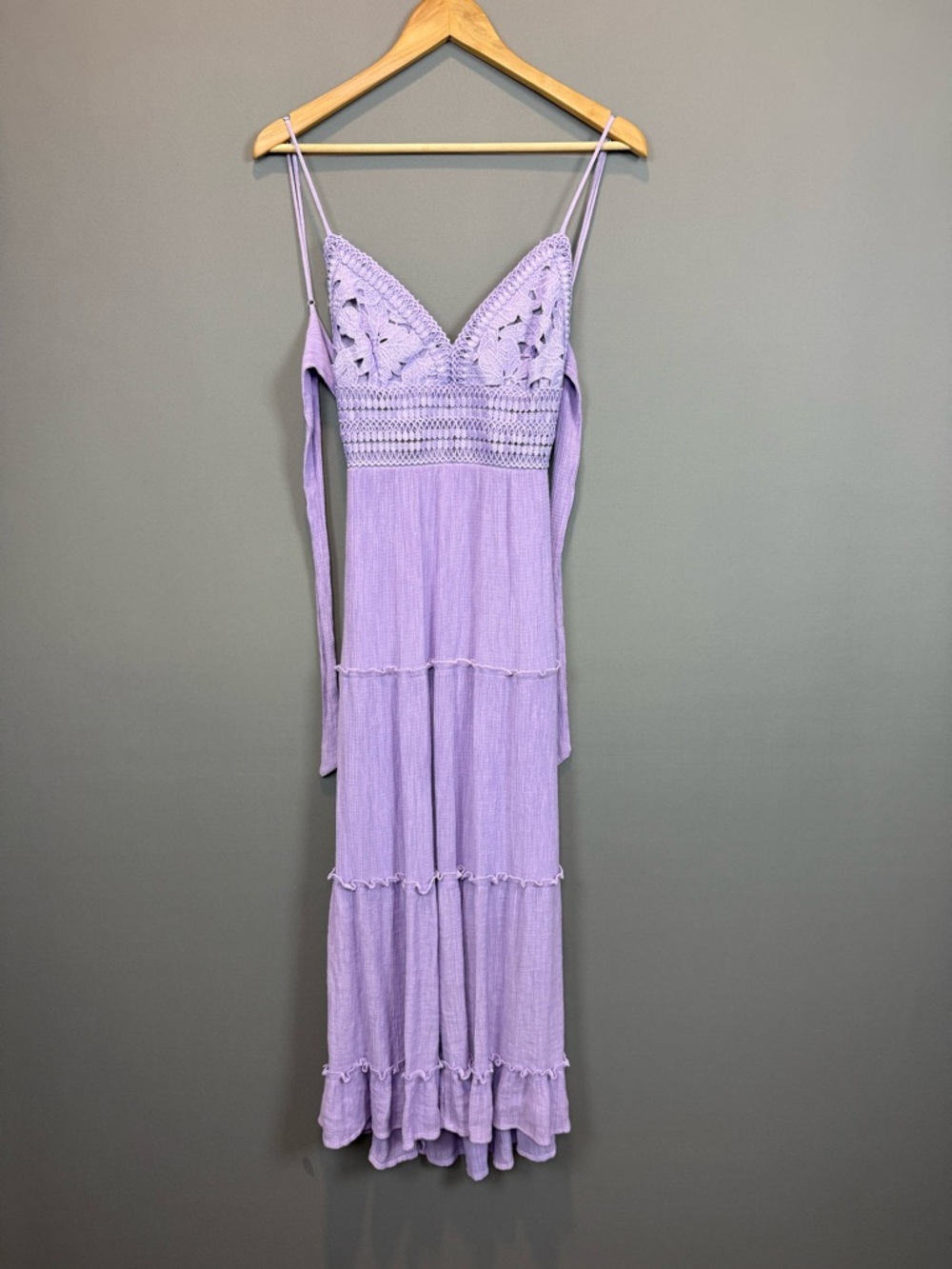 Love Tree Lavender Crochet Maxi Dress